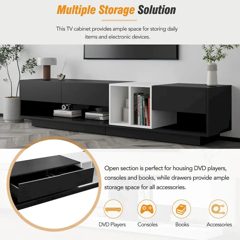 74  TV Stand with Storage & Compartment for TVs Up to 80