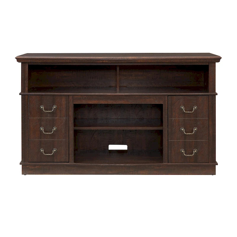 Traditional 60  TV Stand with Open and Closed Storage Space for TVs Up to 65