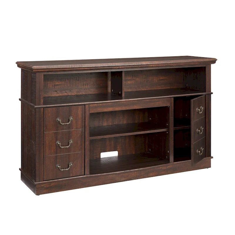 Traditional 60  TV Stand with Open and Closed Storage Space for TVs Up to 65