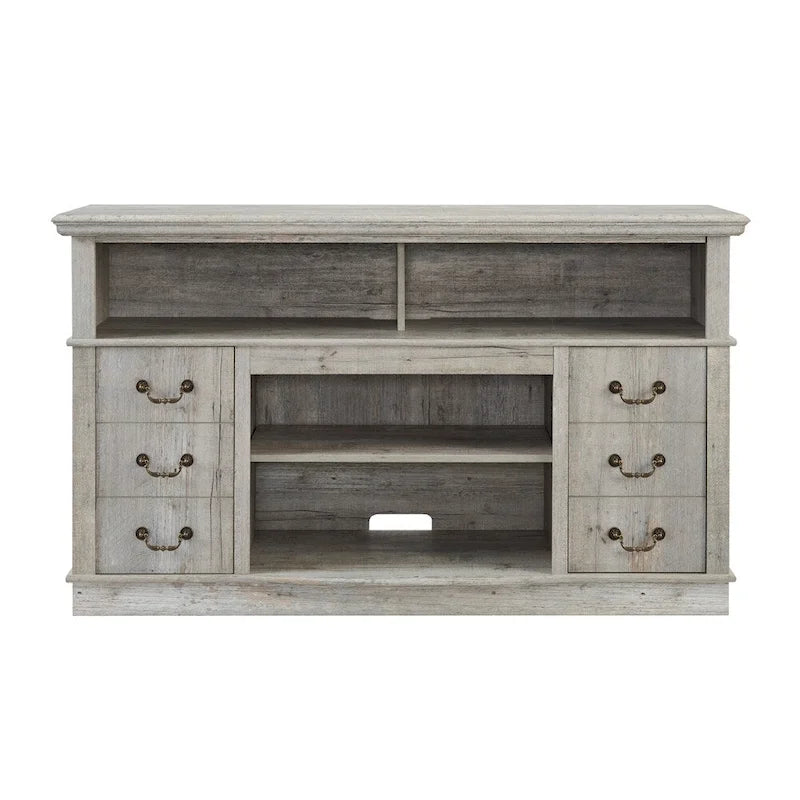 Traditional 60  TV Stand with Open and Closed Storage Space for TVs Up to 65