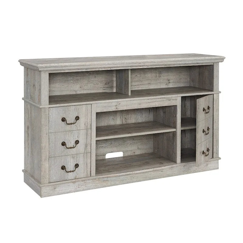 Traditional 60  TV Stand with Open and Closed Storage Space for TVs Up to 65