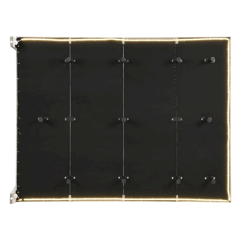 Grey Queen Size Velvet Upholstered Queen Bed with Sensor Light, Floating Platform Design, and Headboard