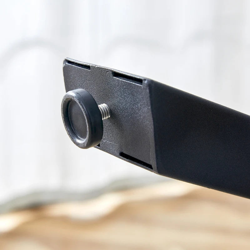 Modern Dining Set with Rectangular Black A-Frame Table & Round Backrest Chairs