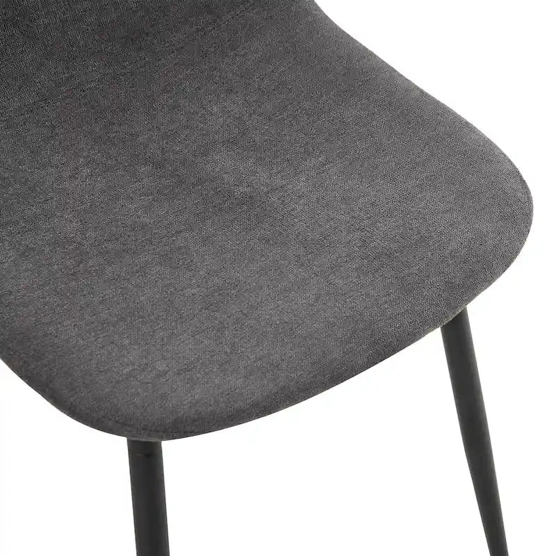 Modern Dining Set with Rectangular Black A-Frame Table & Round Backrest Chairs