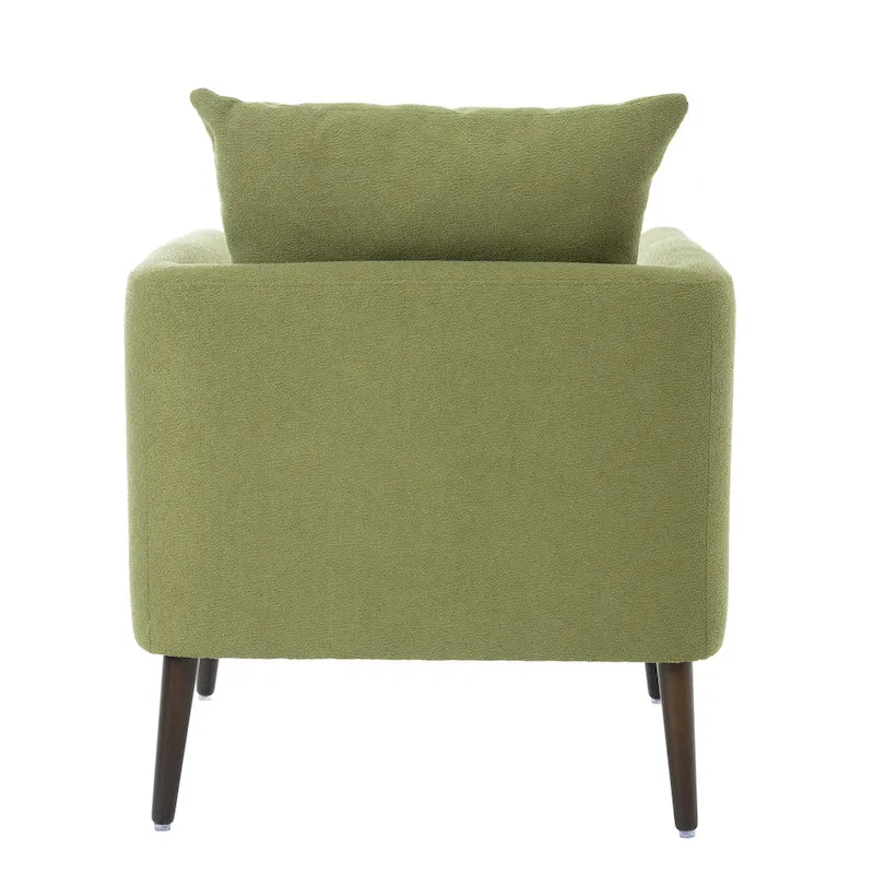 Modern 26.77  Upholstered Arm Chair with Solid Wood Legs and Waist Pillow