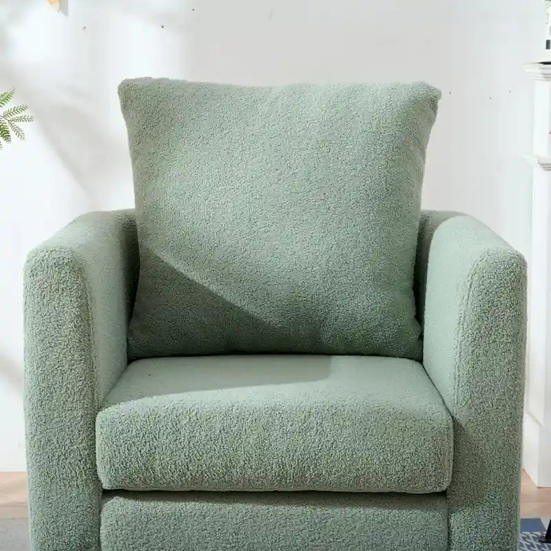 Modern 26.77  Upholstered Arm Chair with Solid Wood Legs and Waist Pillow