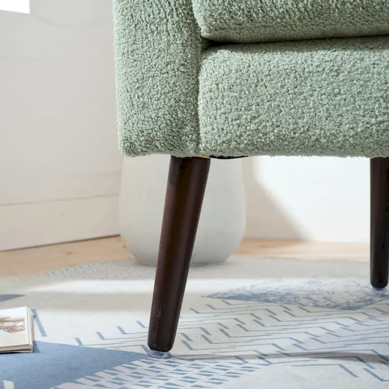 Modern 26.77  Upholstered Arm Chair with Solid Wood Legs and Waist Pillow