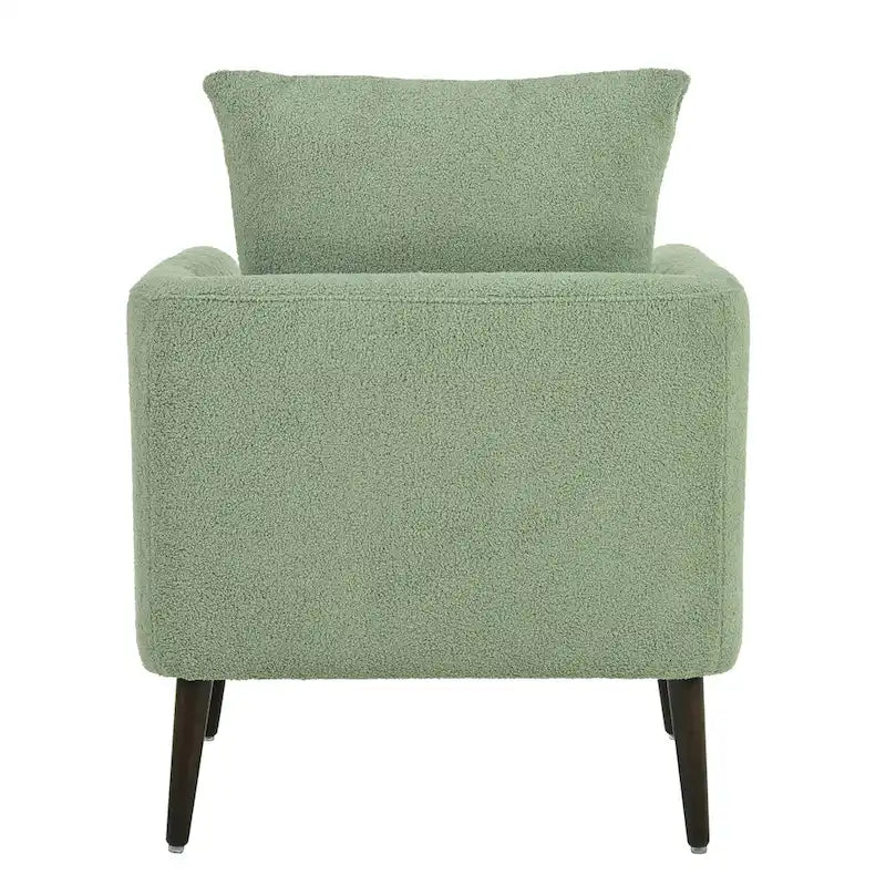 Modern 26.77  Upholstered Arm Chair with Solid Wood Legs and Waist Pillow