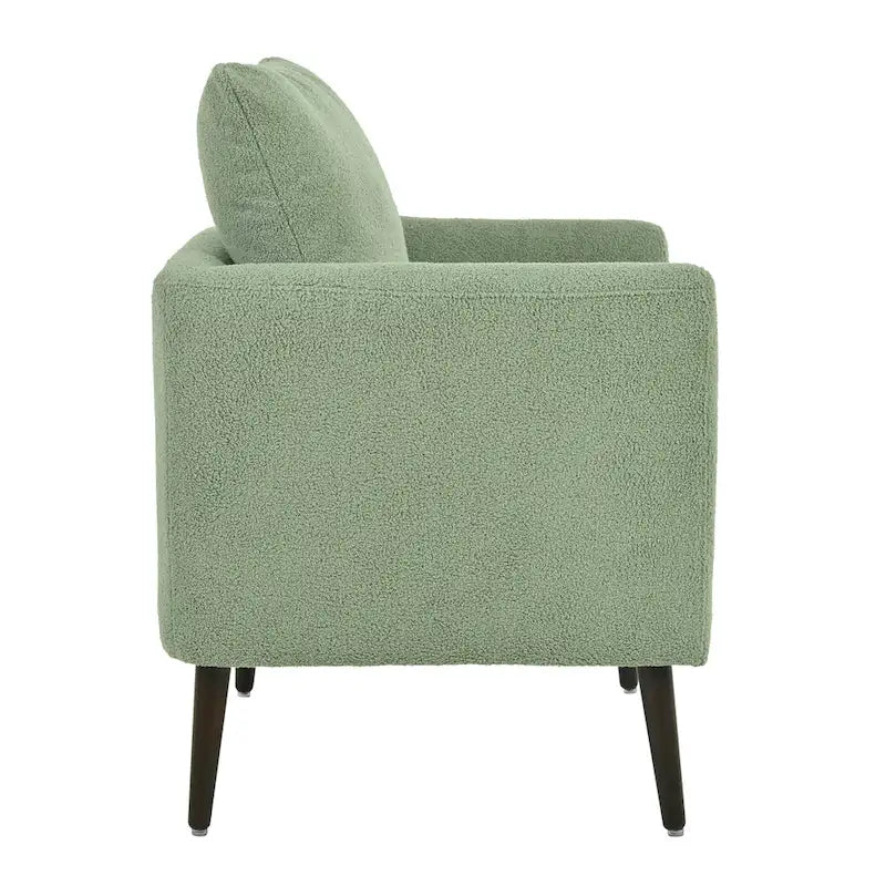 Modern 26.77  Upholstered Arm Chair with Solid Wood Legs and Waist Pillow