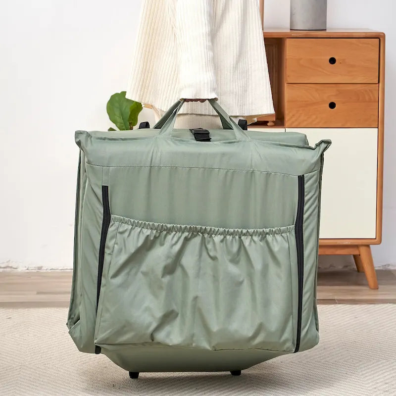 Light Green Modern 70.86 High Back Adjustable Foldable Recliner with Carry Bag for Outdoor Travel