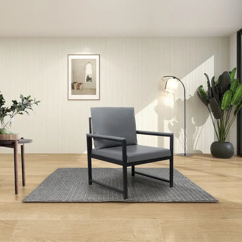 Modern 29.13  Arm Chair with Non-slip Adsorption Feet and Sturdy Metal Frame