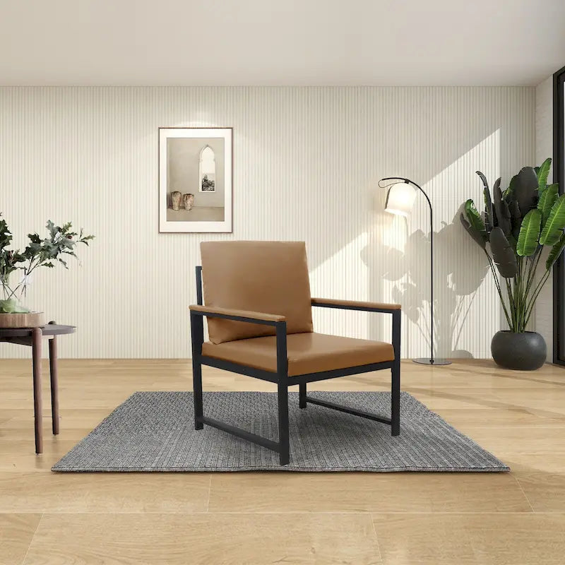 Modern 29.13  Arm Chair with Non-slip Adsorption Feet and Sturdy Metal Frame