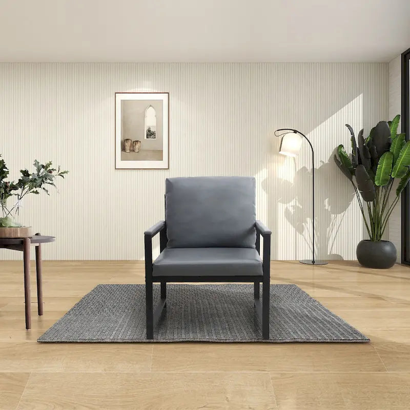 Modern 29.13  Arm Chair with Non-slip Adsorption Feet and Sturdy Metal Frame