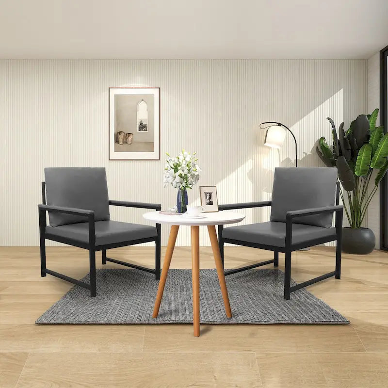 Modern 29.13  Arm Chair with Non-slip Adsorption Feet and Sturdy Metal Frame