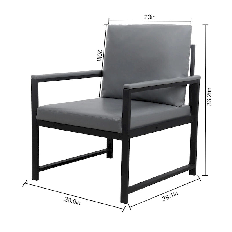 Modern 29.13  Arm Chair with Non-slip Adsorption Feet and Sturdy Metal Frame
