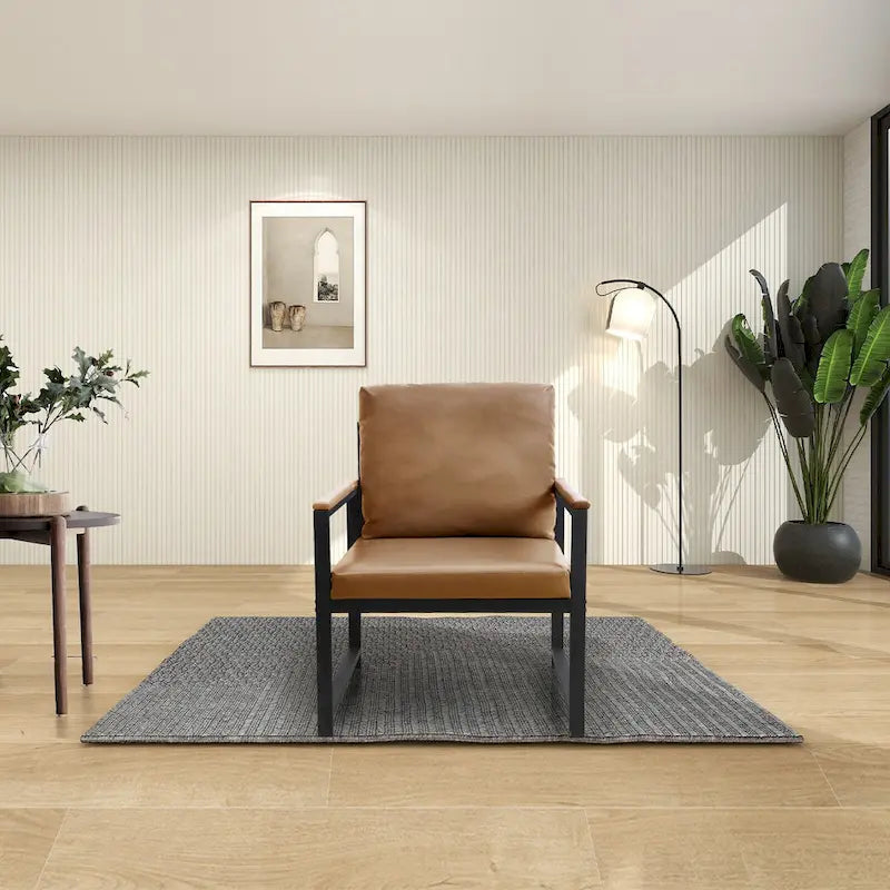 Modern 29.13  Arm Chair with Non-slip Adsorption Feet and Sturdy Metal Frame