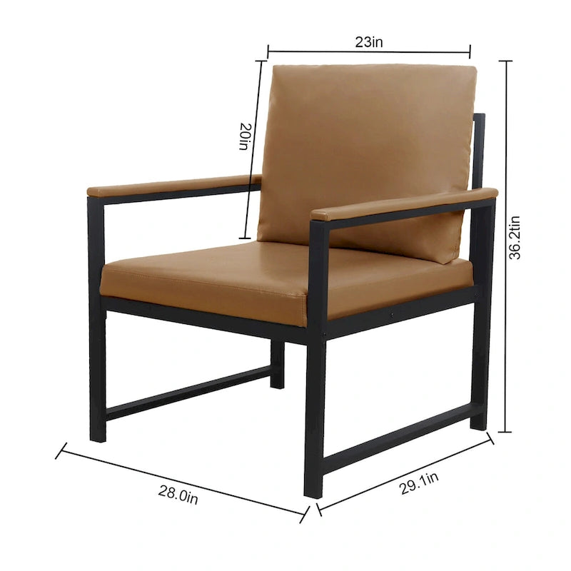 Modern 29.13  Arm Chair with Non-slip Adsorption Feet and Sturdy Metal Frame