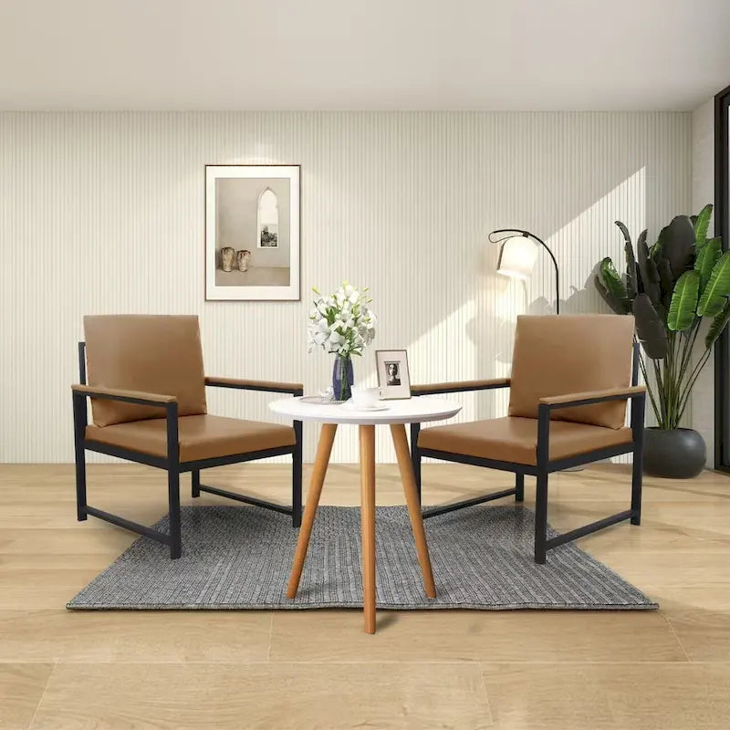 Modern 29.13  Arm Chair with Non-slip Adsorption Feet and Sturdy Metal Frame