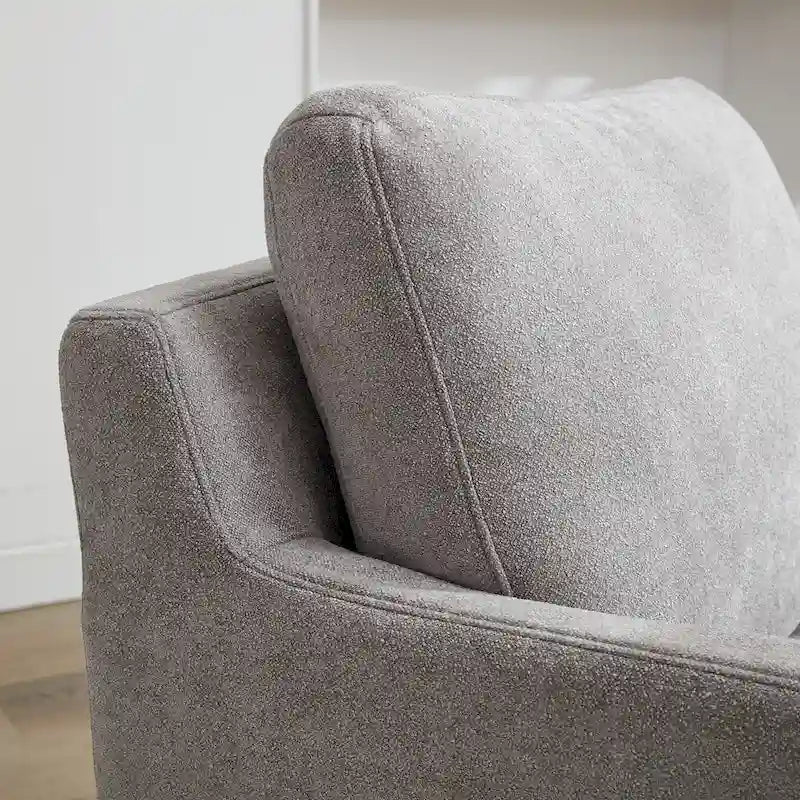 Modern 29.92  Chenille 360 Swivel Accent Chair with Solid Wood Frame and Removable Back Cushion