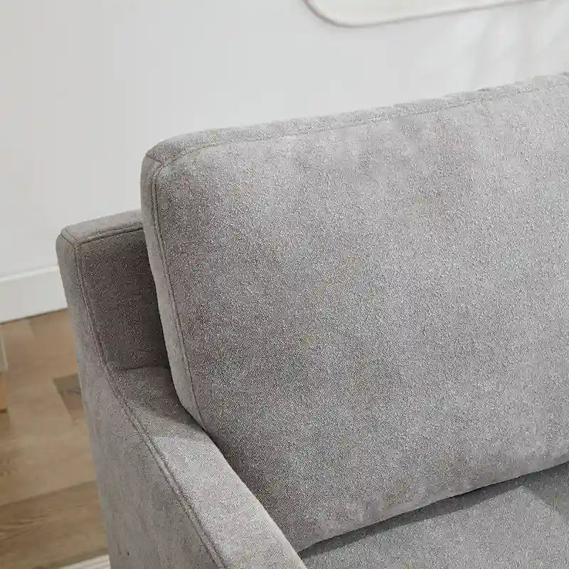Modern 29.92  Chenille 360 Swivel Accent Chair with Solid Wood Frame and Removable Back Cushion