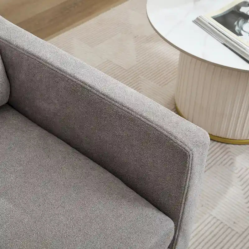 Modern 29.92  Chenille 360 Swivel Accent Chair with Solid Wood Frame and Removable Back Cushion