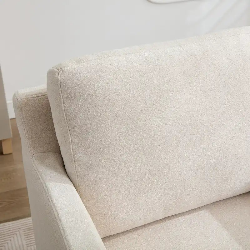 Modern 29.92  Chenille 360 Swivel Accent Chair with Solid Wood Frame and Removable Back Cushion