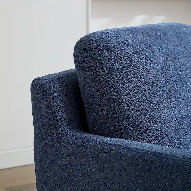 Modern 29.92  Chenille 360 Swivel Accent Chair with Solid Wood Frame and Removable Back Cushion