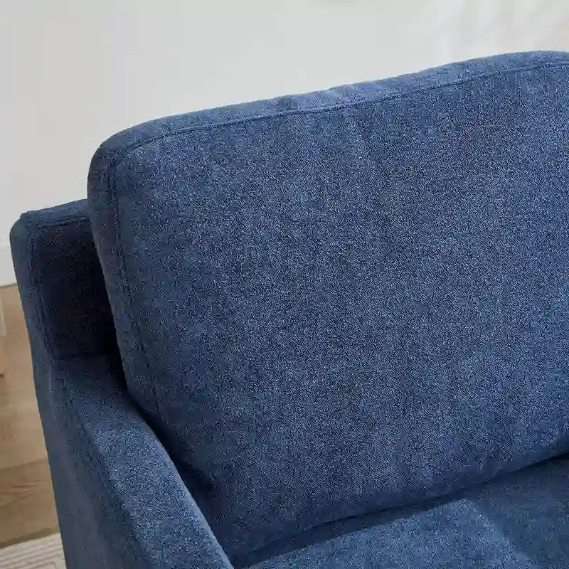 Modern 29.92  Chenille 360 Swivel Accent Chair with Solid Wood Frame and Removable Back Cushion