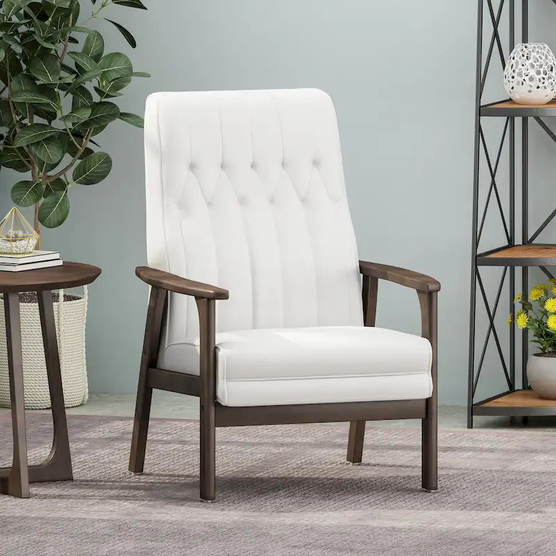 25.75  High Back Faux Leather Accent Chair
