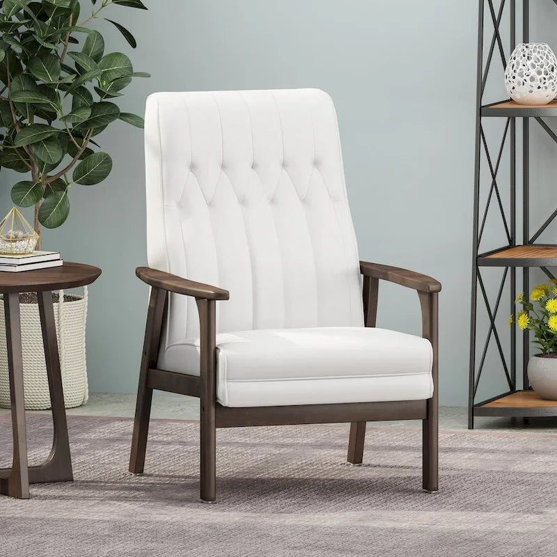 25.75  High Back Faux Leather Accent Chair