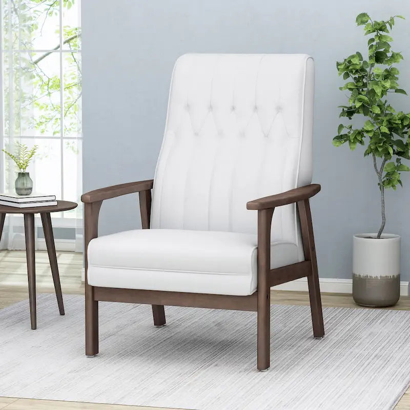 25.75  High Back Faux Leather Accent Chair