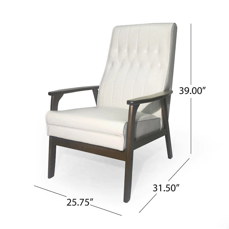 25.75  High Back Faux Leather Accent Chair