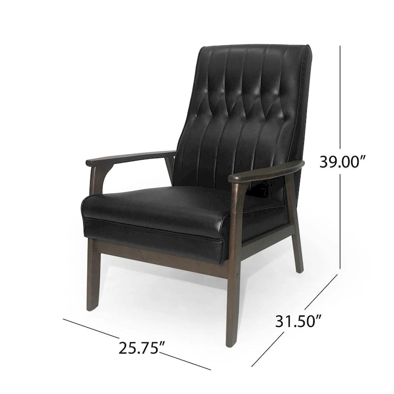 25.75  High Back Faux Leather Accent Chair