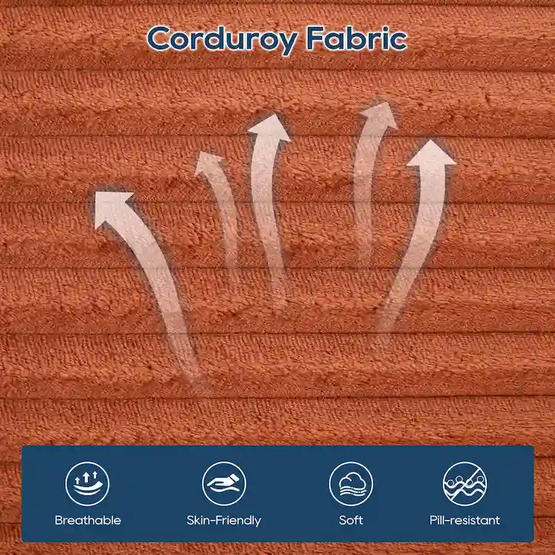 L-Shaped Light Corduroy Sectional Couch with Memory Foam, Steel Frame, and No Assembly Required, Convertible Sofa Bed