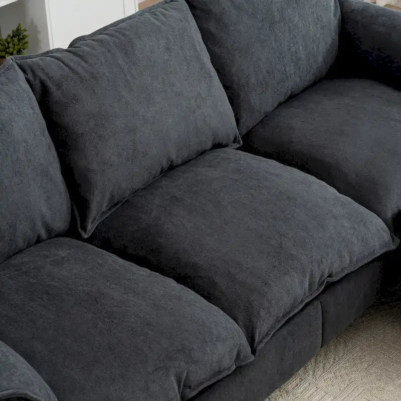 78.74  3-Seater L-Shaped Convertible Sectional Sofa with Footstools and Storage