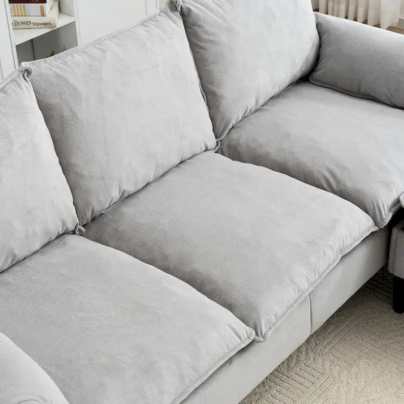 78.74  3-Seater L-Shaped Convertible Sectional Sofa with Footstools and Storage