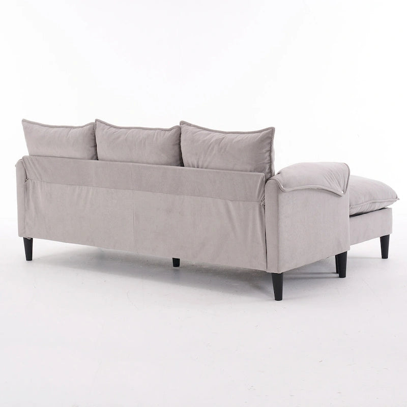 78.74  3-Seater L-Shaped Convertible Sectional Sofa with Footstools and Storage