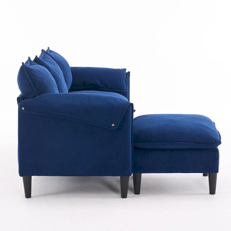 78.74  3-Seater L-Shaped Convertible Sectional Sofa with Footstools and Storage