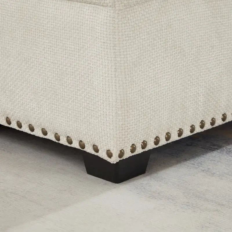 97 Chenille L-Shaped Sectional Sofa with Storage Ottoman, 7 Seats & 2 Pillows - Convertible Sleeper Sofa