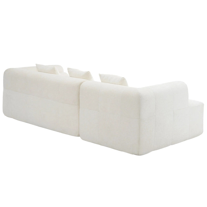 101.2 Chenille Modular Sectional Sofa with Deep Seating, Free-Combined Design and High-Density Foam Construction