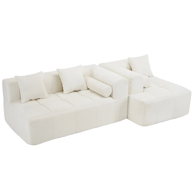 101.2 Chenille Modular Sectional Sofa with Deep Seating, Free-Combined Design and High-Density Foam Construction