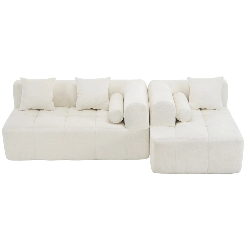 101.2 Chenille Modular Sectional Sofa with Deep Seating, Free-Combined Design and High-Density Foam Construction