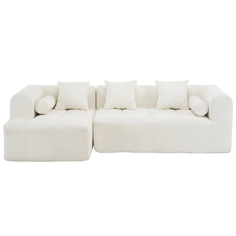 101.2 Chenille Modular Sectional Sofa with Deep Seating, Free-Combined Design and High-Density Foam Construction
