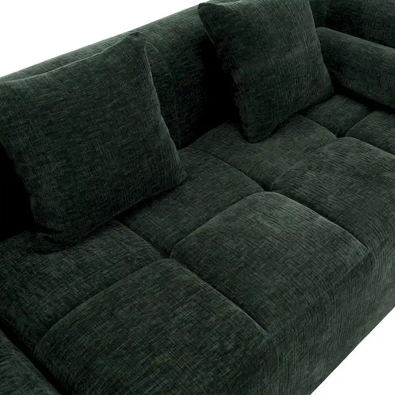 101.2 Chenille Modular Sectional Sofa with Deep Seating, Free-Combined Design and High-Density Foam Construction