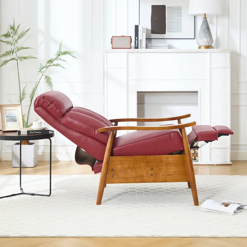 Wine Red 26.38 Adjustable Chaise Lounge Chair