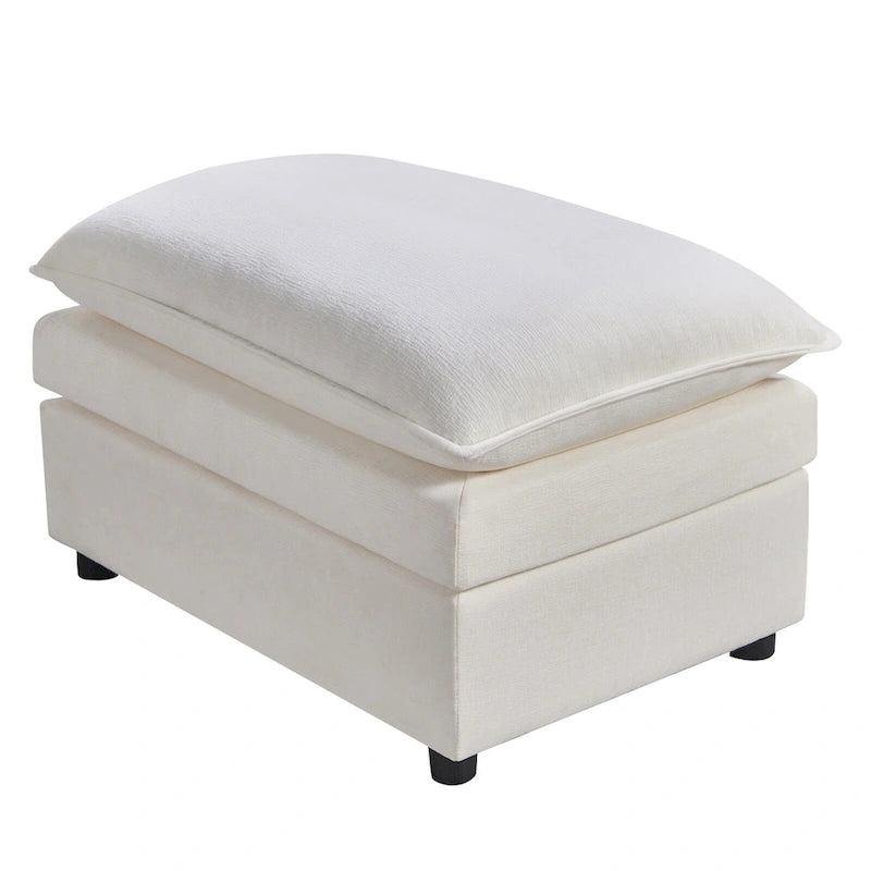 White 142.52  U-Shaped 6-Seater Sectional Sofa