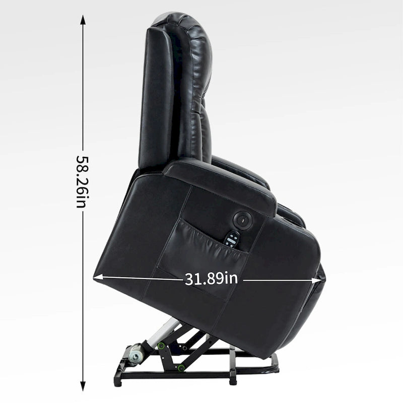 Black Power Lift Recliner with Massage, Heat & Heavy Duty Frame