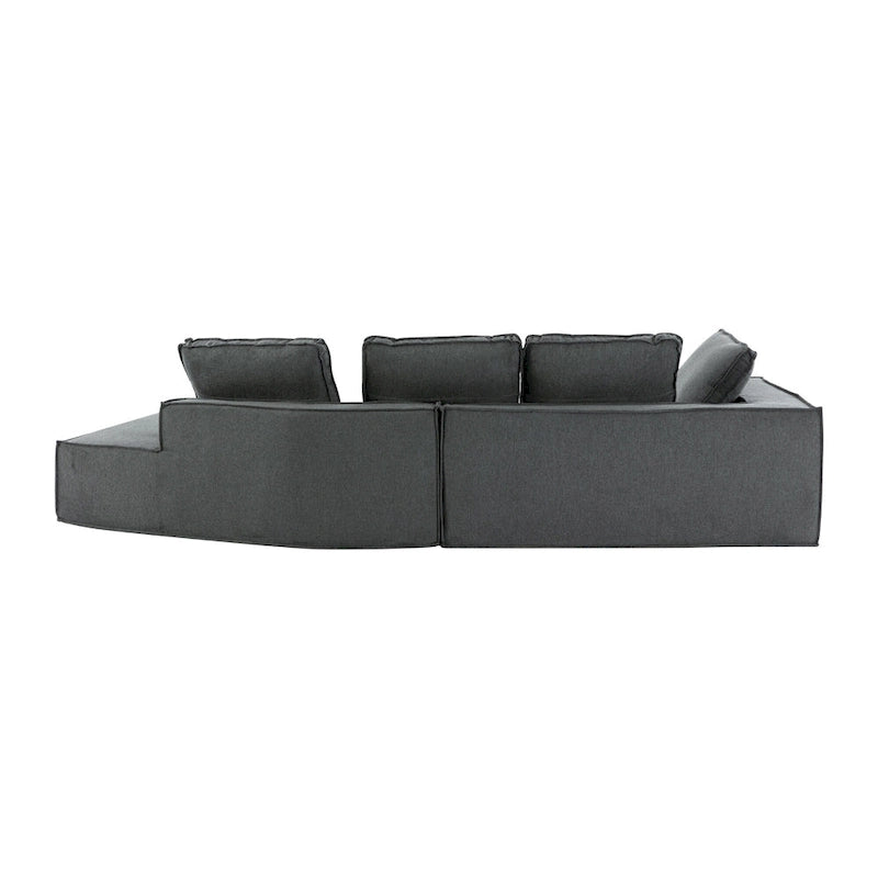 Grey 125  Modern 4-Seat Chaise Lounge Sofa for Living Room Relaxation, Indoor Sleeper
