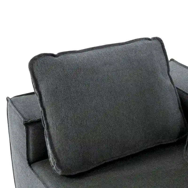 Grey 125  Modern 4-Seat Chaise Lounge Sofa for Living Room Relaxation, Indoor Sleeper