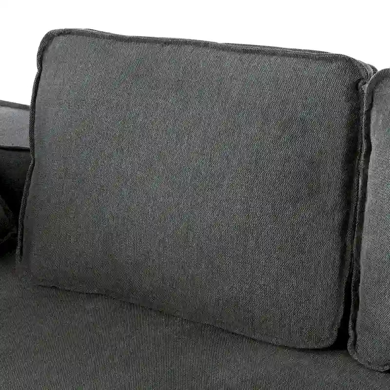Grey 125  Modern 4-Seat Chaise Lounge Sofa for Living Room Relaxation, Indoor Sleeper